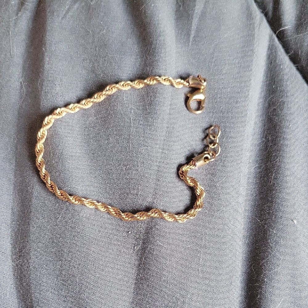 Gold Coloured Rope Detail Bracelet - Picture 2 of 3